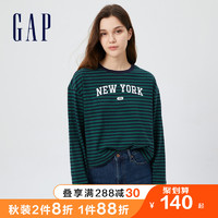 Gap 盖璞 女装秋季2022新款LOGO休闲长袖T恤445769运动上衣