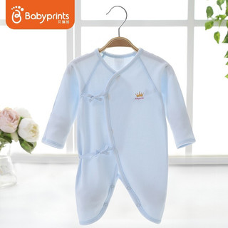 Babyprints 连体衣宝宝衣服春秋新生儿内衣满月服初生婴幼儿哈衣纯棉0-6个月蓝色59