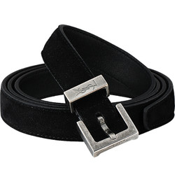 YVES SAINT LAURENT 圣羅蘭 YSL圣羅蘭 男士黑色皮革針扣式皮帶腰帶(95cm) 467000