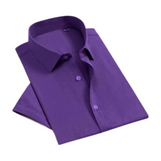 ROMON 罗蒙 男士短袖衬衫 S6C173101 紫色 40