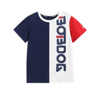 BoBDoG 巴布豆 男童双色短袖T恤 藏蓝 150cm