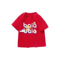 balabala 巴拉巴拉 208222117109-60611 男童短袖T恤 大闹天宫IP款 中国红 120cm