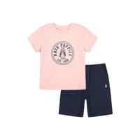 Hush Puppies 暇步士 HPPXBD02CA661 男童短袖套装 2件套 粉艾尔 105cm