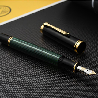Pelikan 百利金 钢笔 M600 黑绿 F尖 墨水圆形礼盒装