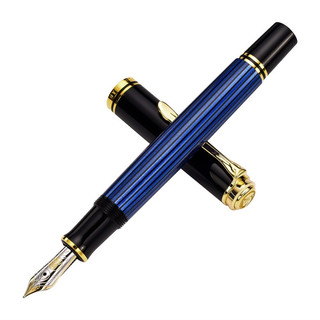 Pelikan 百利金 钢笔 M600 黑蓝 M尖 墨水圆形礼盒装