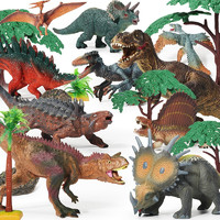 活石 超大只礼盒装侏罗纪恐龙玩具模型套装 10只装-中号送2颗树+2个石头+超大恐龙书