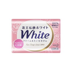 Kao 花王 香皂white天然植物沐浴玫瑰护肤香皂 洁面皂沐浴皂肥皂130g*3