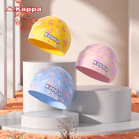 Kappa泳帽女士成人长发专用不勒头护耳印花硅胶防水大号游泳帽子 粉色