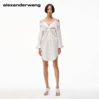 alexanderwang亚历山大王密织棉质露肩连衣裙