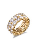 LUXE 18K Goldplated & Cubic Zirconia Round Ring