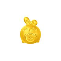 周大福 足金可爱钱币兔吊坠 EOR752