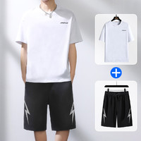 LONSDALE 夏季男士运动套装国潮牌学生圆领T恤休闲短裤两件套