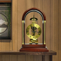 POLARIS 北极星 高档钟表座钟欧式现代机械小台钟实木钟复古创意摆件床头钟