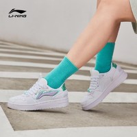 抖音超值购：LI-NING 李宁 休闲鞋女鞋减震回弹板鞋滑板鞋低帮运动鞋AGCS084