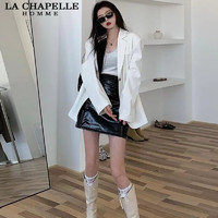 La Chapelle 港风时尚外套女秋季新款洋气宽松修身白色设计感小众
