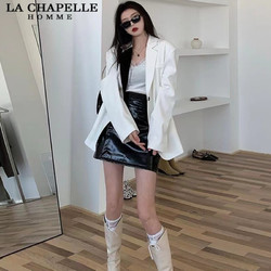 La Chapelle 拉夏贝尔 港风时尚外套女秋季新款洋气宽松修身白色设计感小众