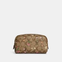COACH 蔻驰 Outlet Small Boxy Cosmetic Case In Signature Canvas With Wildflower Print