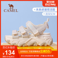 CAMEL 骆驼 女鞋夏季新款松糕凉鞋女款休闲厚底运动软底魔术贴ins凉鞋女