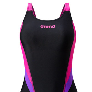 arena 阿瑞娜 女子三角连体泳衣 TSS9153W-BKPK 黑色/紫色 M