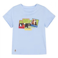 Hush Puppies 暇步士 HPQXND04CT634 儿童短袖T恤 冰晶蓝 170cm