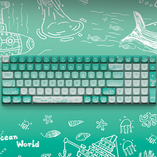 LOFREE 洛斐 ON105 100键 有线机械键盘 海之幻想 无光
