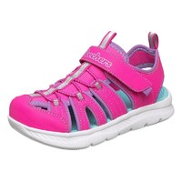 SKECHERS 斯凯奇 SKECHERS GIRLS系列 302100L-HTPK 女童包头凉鞋 桃红色/粉红色 27.5码