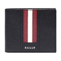 BALLY 巴利 男士短款钱包 TONETT US ID LT 10 黑色红白条纹