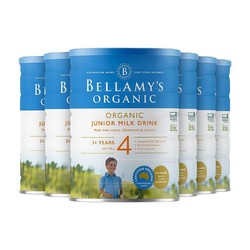 BELLAMY'S 贝拉米 澳洲贝拉米有机4段奶粉3岁以上900g*6罐正品宝宝乳粉