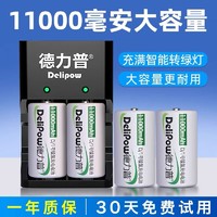 Delipow 德力普 1号充电电池热水器D型11000mah燃气灶可充电一号代替干电池