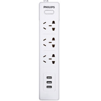 PHILIPS 飞利浦 SPS2312K/93 三位五孔+三位USB口总控插排 1.8m
