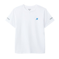 XTEP 特步 679225019118 男童速干T恤 白色 130cm