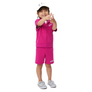 Gap 盖璞 402614002 儿童连帽短袖卫衣 紫红色 110cm