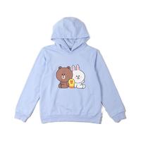 LINE FRIENDS 儿童连帽卫衣 蓝色 140cm