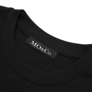 MO&Co./摩安珂 女士圆领短袖T恤 MBA3TEET01C10 黑色 M