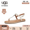 UGG2022 夏季新款女士休闲舒适平底夹脚金属色人字凉鞋 1132833