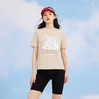 ONLY 2022新款夏季直筒圆领短袖动物印花T恤女