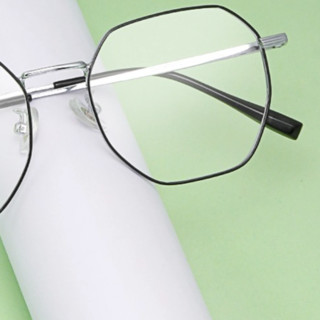 Coastal Vision 镜宴&essilor 依视路 CVO4009 银色半钛眼镜框+钻晶A4系列 1.67折射率 非球面镜片
