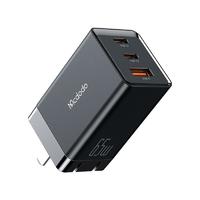 MCDODO 麦多多 手机充电器 USB-A/Type-C 65W+双Type-C 数据线 黑色