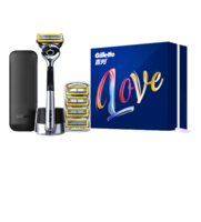 Gillette 吉列 剃须礼盒装 LOVE限量版 (锋隐5致护1刀架+5刀头+磁力底座)