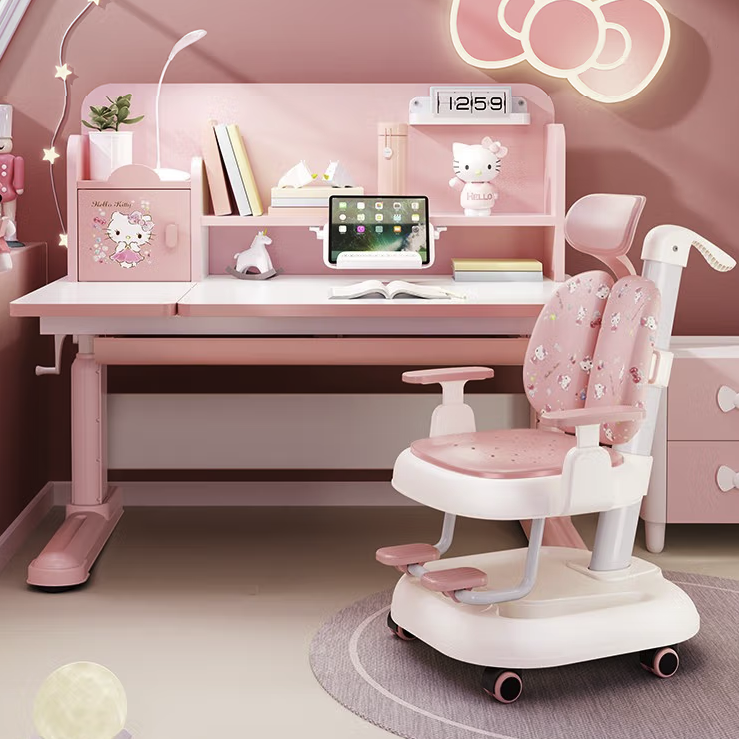 Hello Kitty XB100 儿童学习桌椅套装 粉色 0.8m