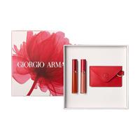 EMPORIO ARMANI 阿玛尼 臻致丝绒哑光唇釉情人节限定礼盒装 (#405番茄红6.5ml+#214暖茶杏仁奶6.5ml)