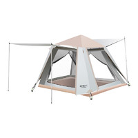原始人 户外露营帐篷野外野餐装备室内野营用品加厚全自动折叠便携式防雨 一室一厅