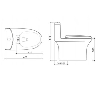 HEGII 恒洁 HC0503PT 节水防臭马桶 305mm坑距