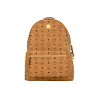 MCM STARK系列 女士侧饰铆钉Visetos双肩背包 MMKAAVE09CO001 干邑色 中号