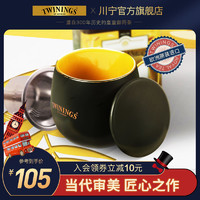 TWININGS 川宁 英国川宁大叶白金四色马克杯 茶杯+杯盖+茶漏 陶瓷杯