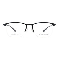 镜宴 &essilor; 依视路 CVF2012 黑色金属眼镜框+钻晶A4系列 1.60折射率 非球面镜片