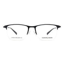 Coastal Vision 镜宴 &essilor 依视路 CVF2012 黑色金属眼镜框+钻晶A4系列 1.60折射率 非球面镜片