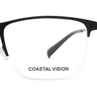 Coastal Vision 镜宴&essilor 依视路 CVF2012 黑色金属眼镜框+钻晶A4系列 1.56折射率 非球面镜片