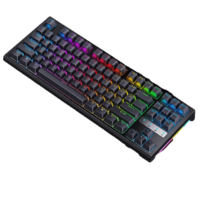 ROYAL KLUDGE R87 68键 有线机械键盘 黑透壳 茶轴 RGB