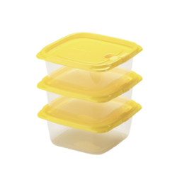 CHAHUA 茶花 塑料保鲜盒食品级可加热大容量一次性快餐盒野餐打包盒汤碗水果 780ml+830ml随机色共6只